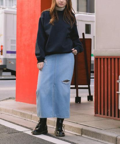 Los Angels Apparel / 14oz L/S HEAVY FLEECE PO CREW [NAVY]