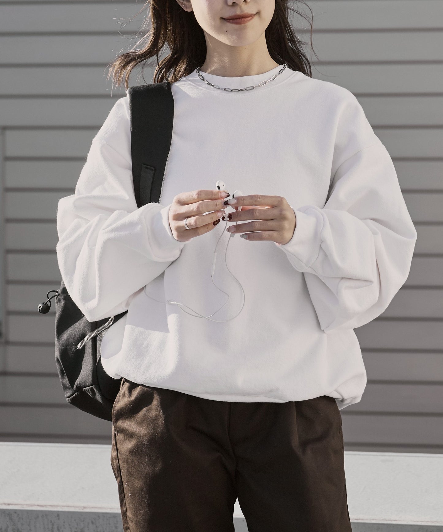 Los Angels Apparel / 14oz L/S HEAVY FLEECE PO CREW [WHITE]