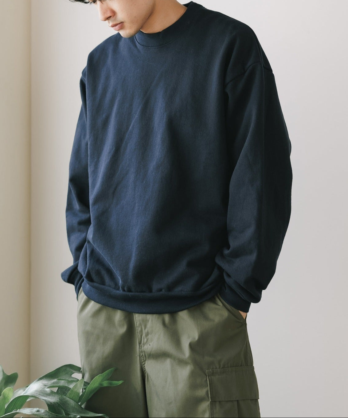 Los Angels Apparel / 14oz L/S HEAVY FLEECE PO CREW [NAVY]