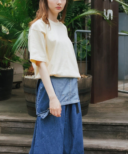 Los Angeles Apparel / Short Sleeve Binding Garment Dye T-Shirt [YELLOW]