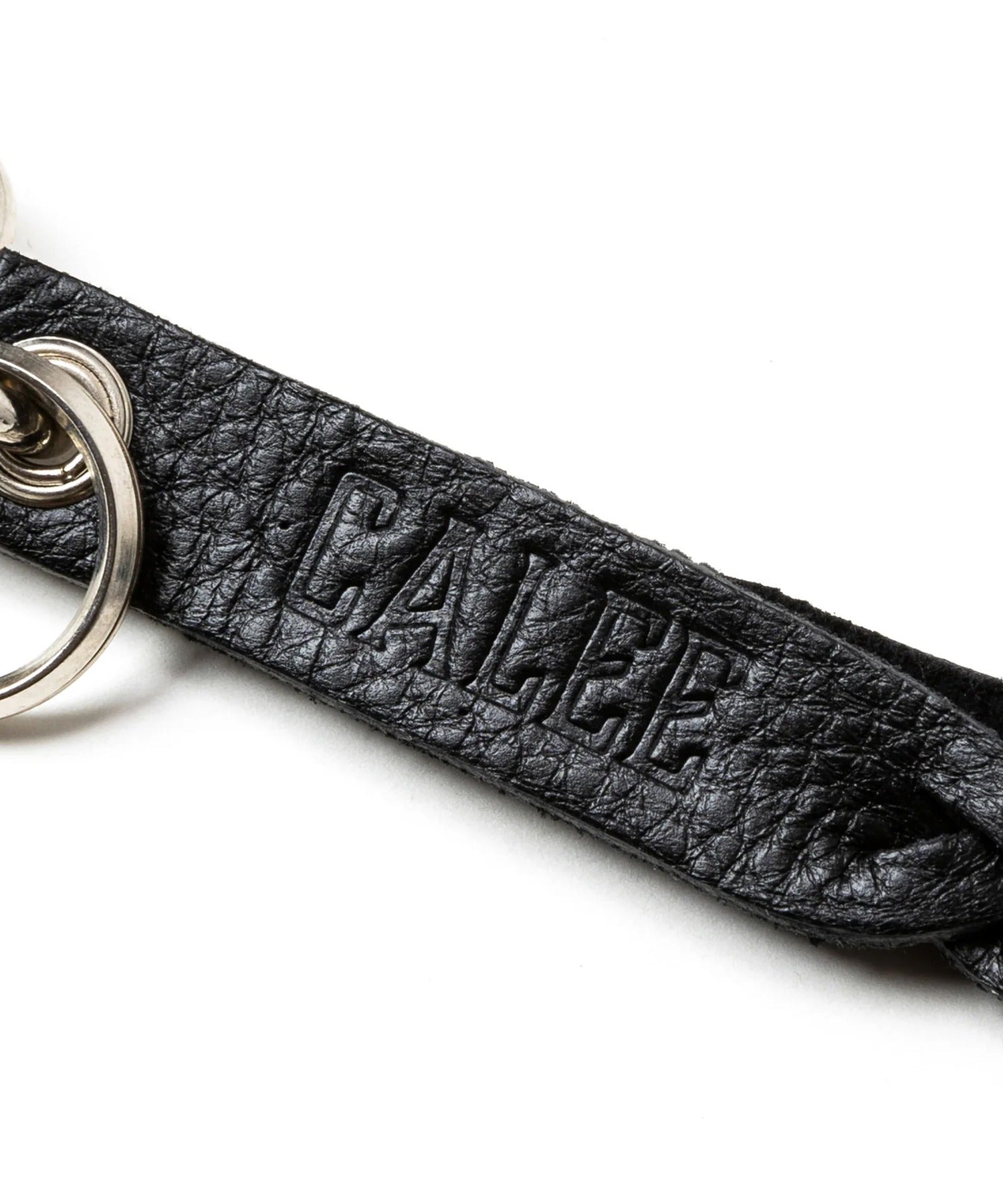 CALEE / STUDS&KNITTING LEATHER LONG KEY RING キーリング