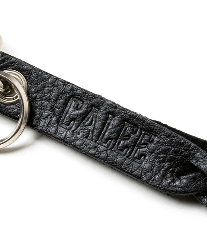 CALEE / STUDS&KNITTING LEATHER LONG KEY RING キーリング