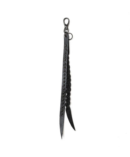 CALEE / STUDS&KNITTING LEATHER LONG KEY RING キーリング