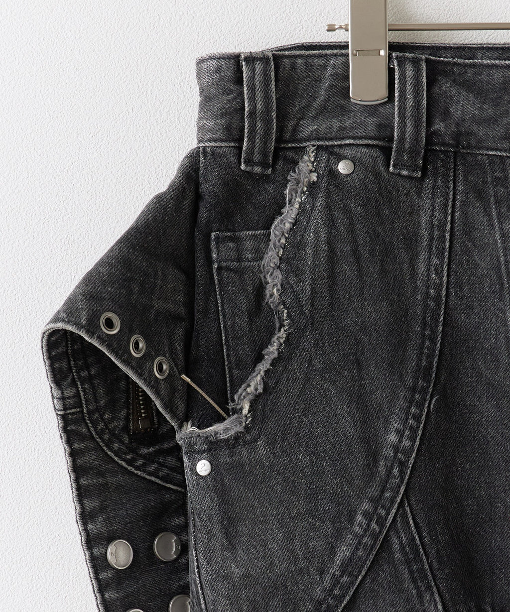 PANQ / 2024FW Washed Deconstruct Belt Jeans デニムパンツ