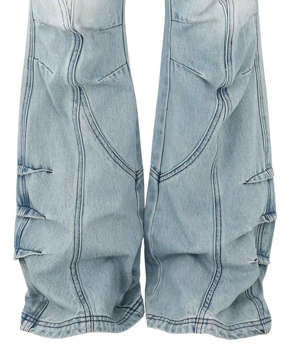 PANQ / 2024FW Washed Deconstruct Belt Jeans デニムパンツ