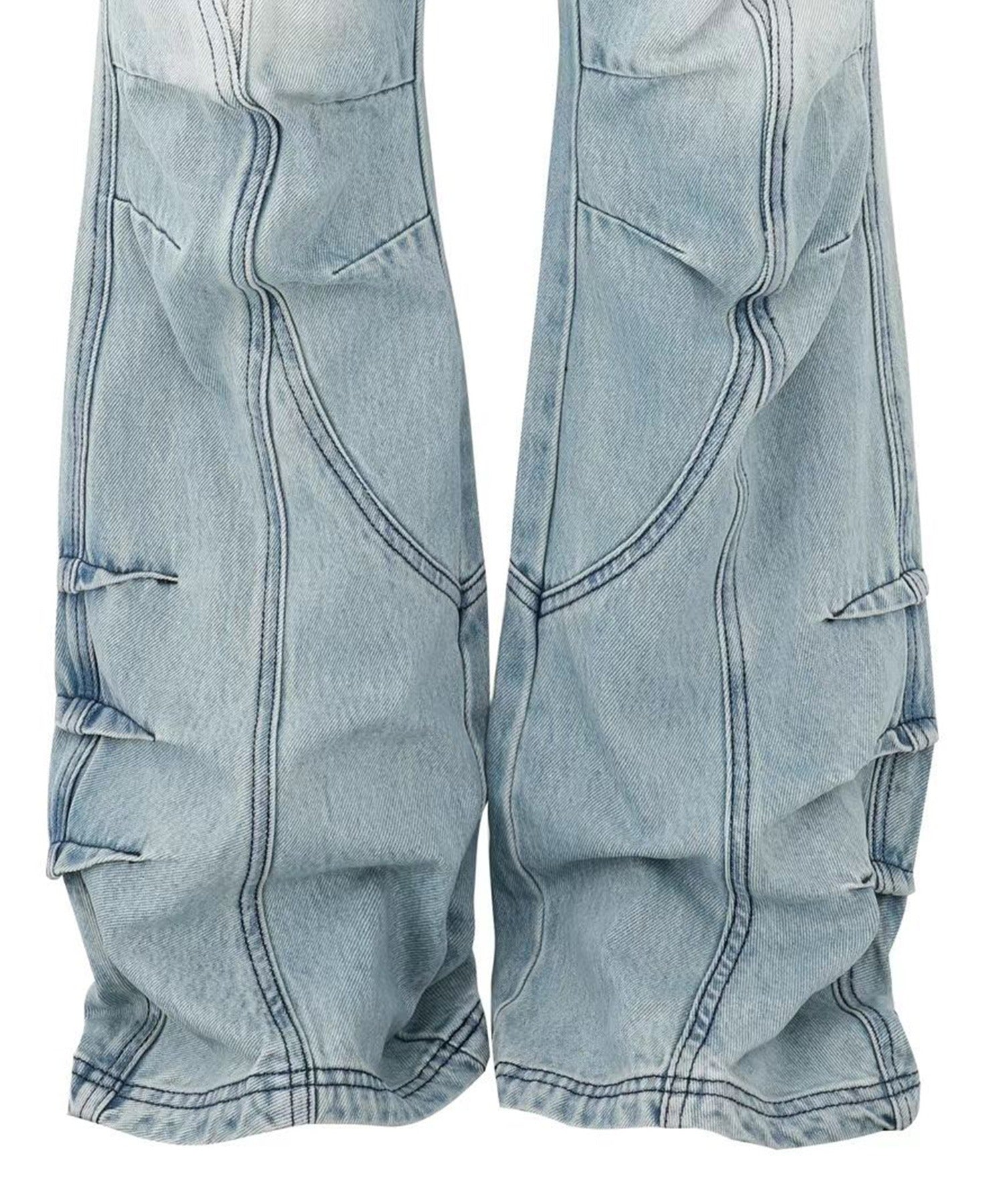 PANQ / 2024FW Washed Deconstruct Belt Jeans デニムパンツ