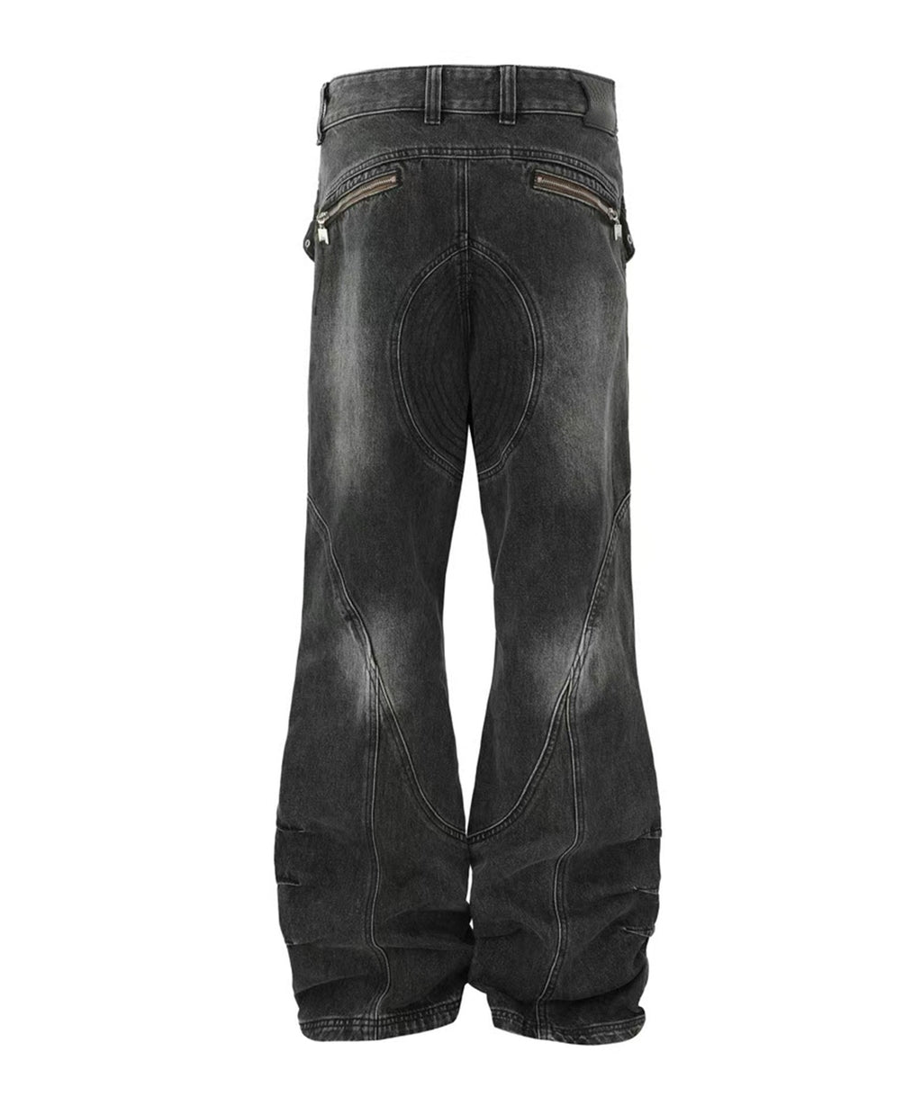 PANQ / 2024FW Washed Deconstruct Belt Jeans デニムパンツ