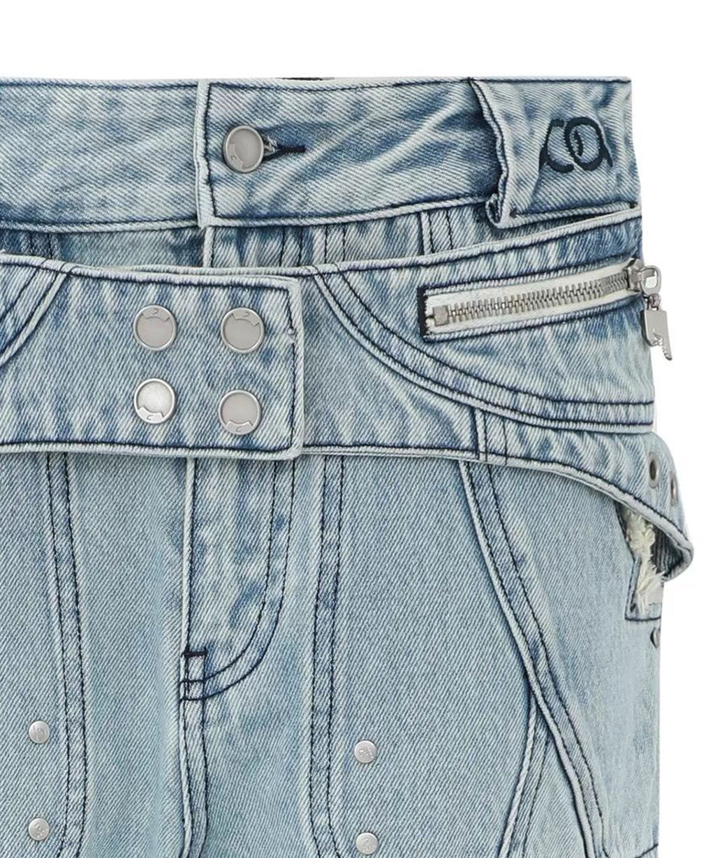 PANQ / 2024FW Washed Deconstruct Belt Jeans デニムパンツ