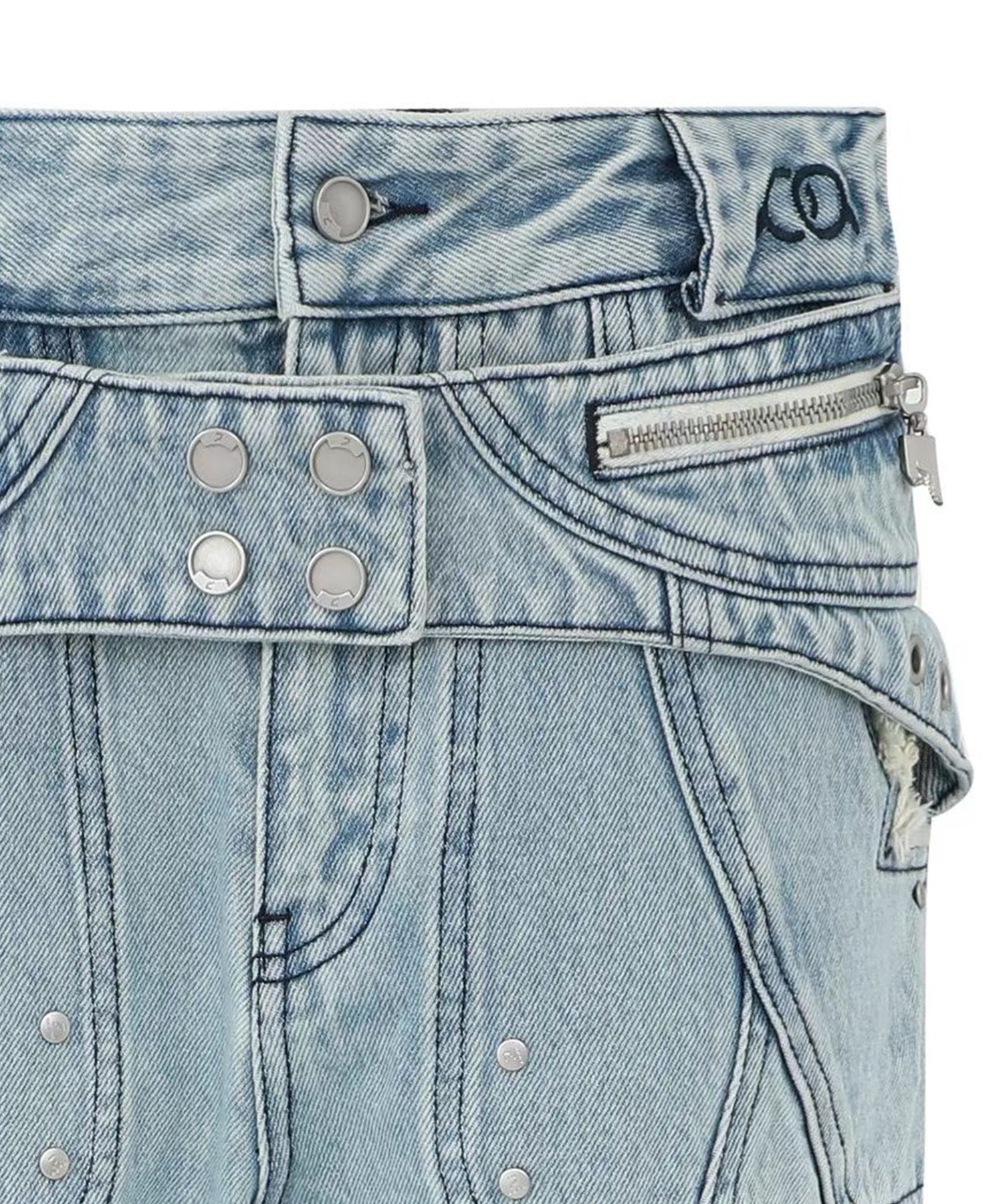 PANQ / 2024FW Washed Deconstruct Belt Jeans デニムパンツ