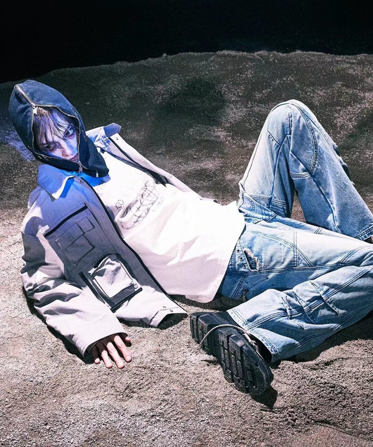 PANQ / 2024FW Washed Deconstruct Belt Jeans デニムパンツ