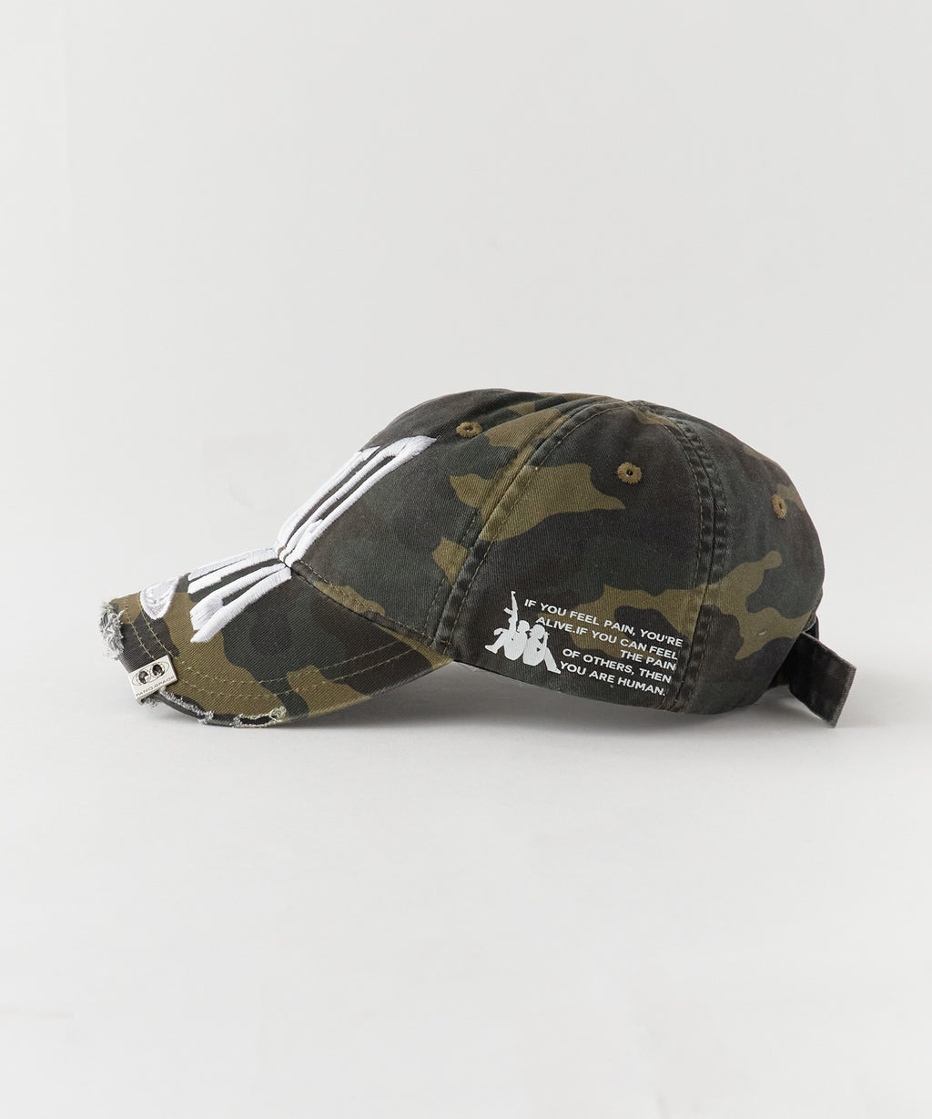 PANQ / 2024FW PIN-ATTACHED DESTORYED CAMO CAPS キャップ