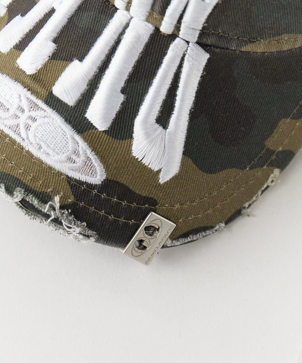 PANQ / 2024FW PIN-ATTACHED DESTORYED CAMO CAPS キャップ