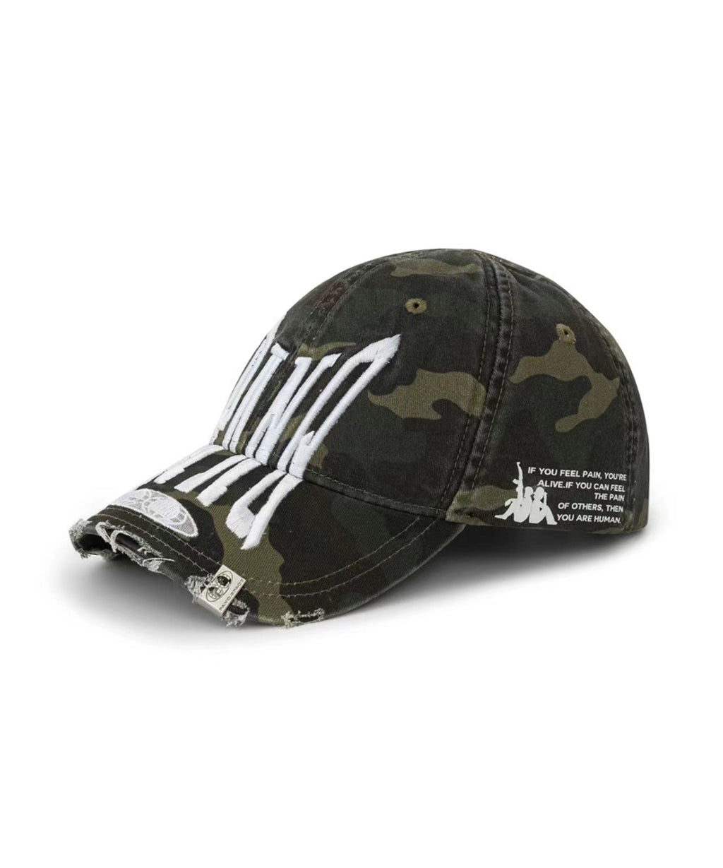 PANQ / 2024FW PIN-ATTACHED DESTORYED CAMO CAPS キャップ