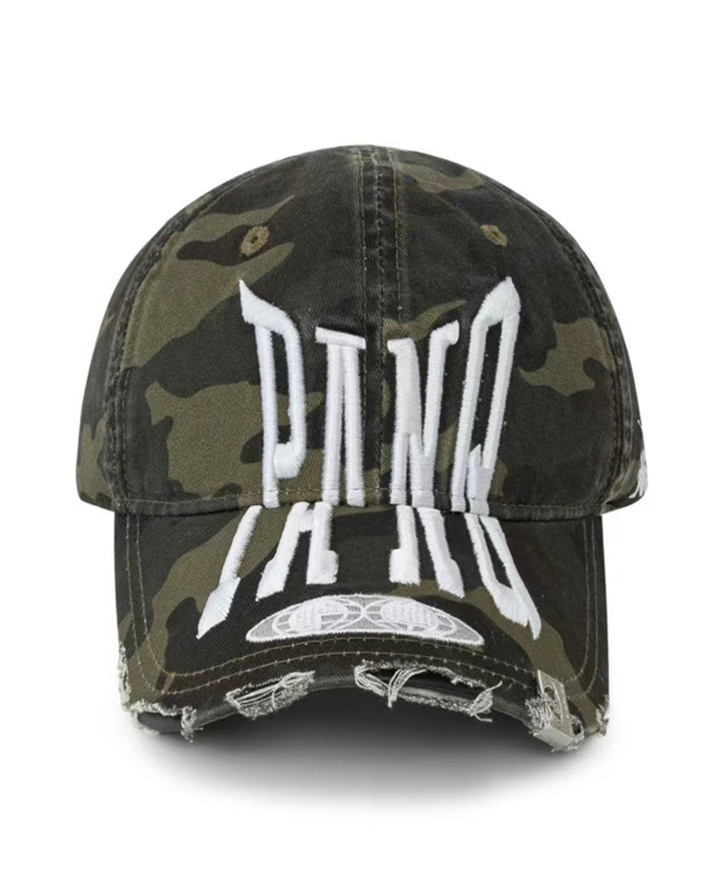 PANQ / 2024FW PIN-ATTACHED DESTORYED CAMO CAPS キャップ