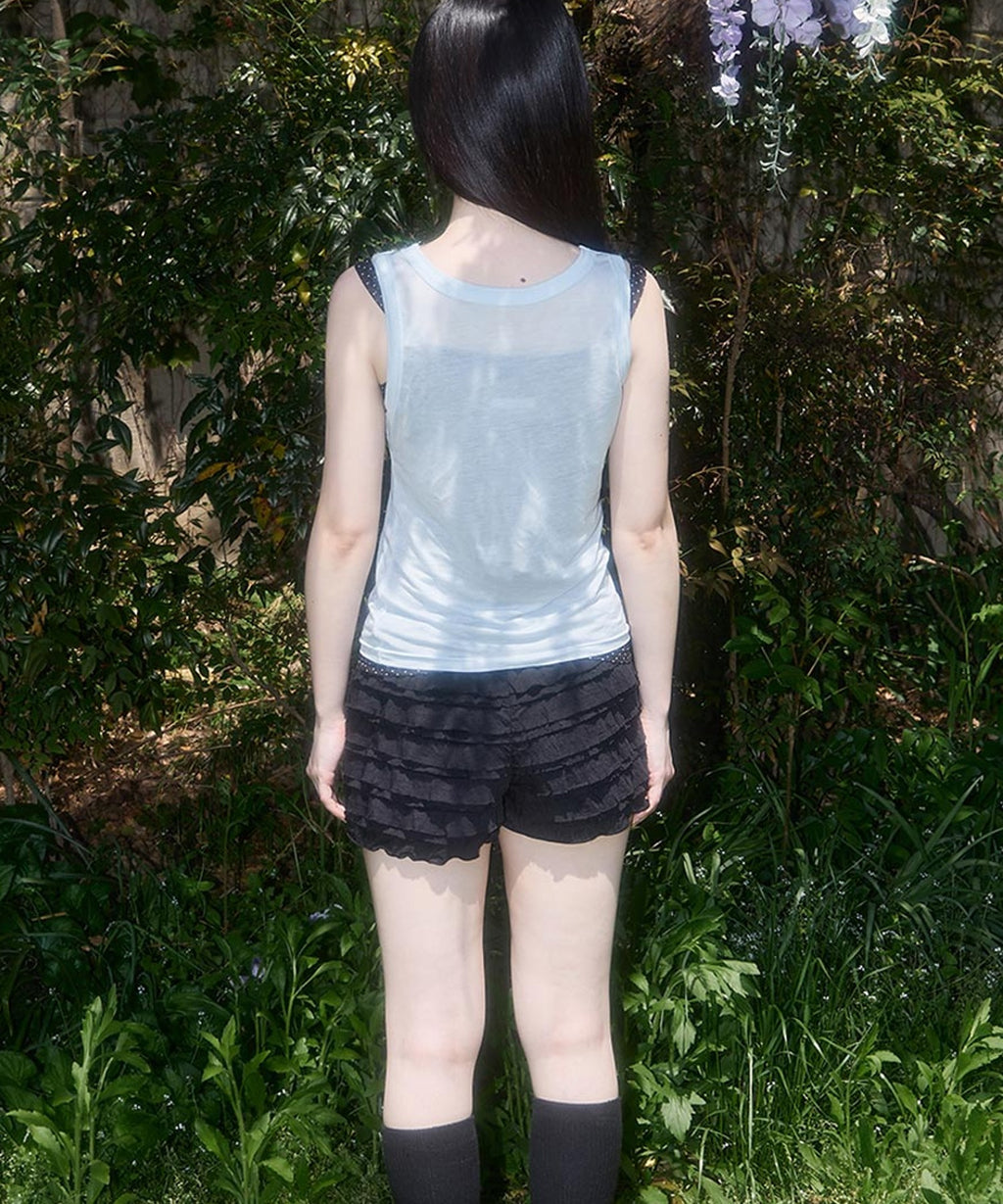 FANCY CLUB / 3-Way Dot Mesh Layered Sleeveless タンクトップ