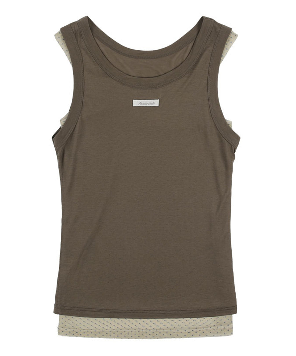 FANCY CLUB / 3-Way Dot Mesh Layered Sleeveless タンクトップ
