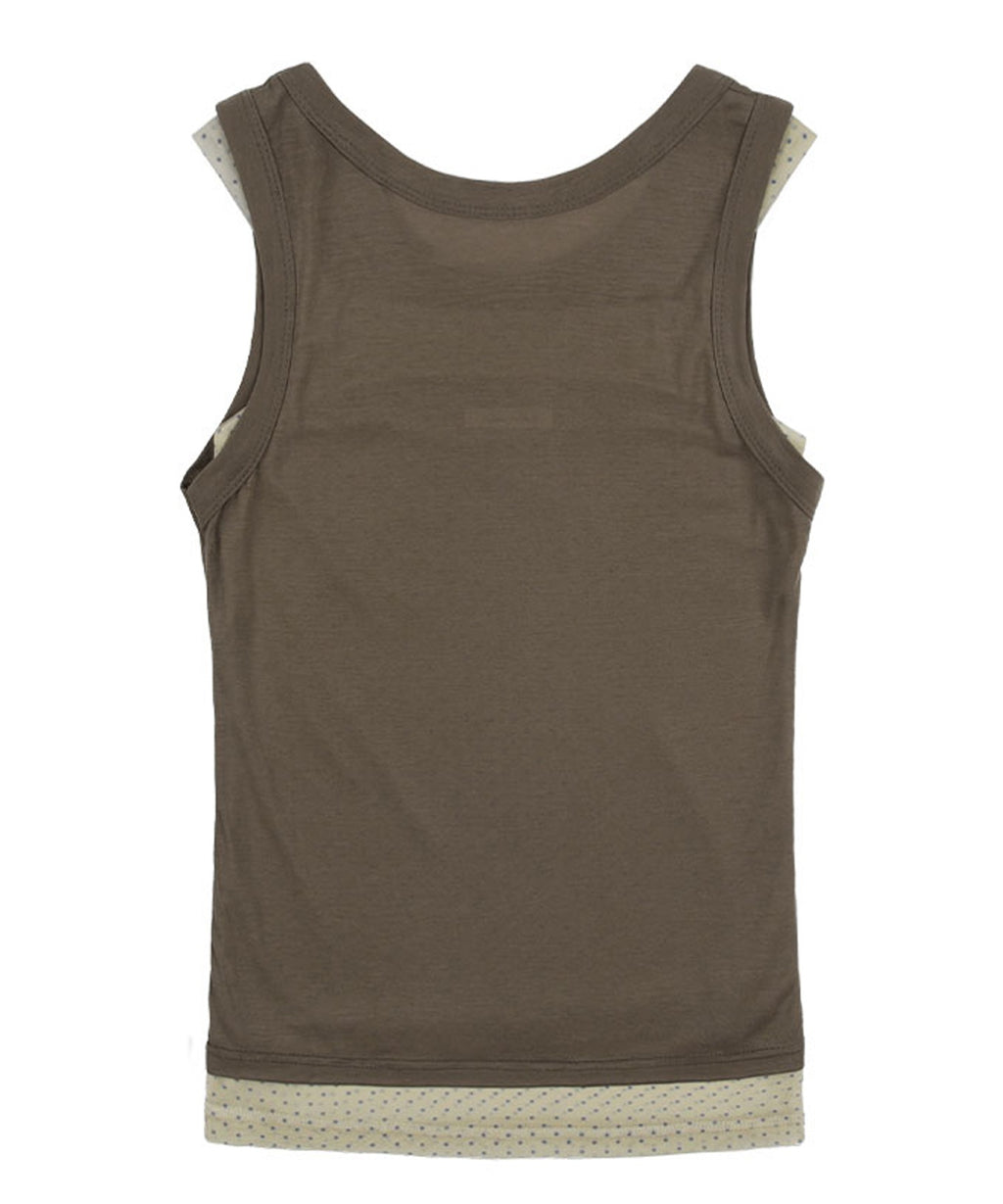 FANCY CLUB / 3-Way Dot Mesh Layered Sleeveless タンクトップ