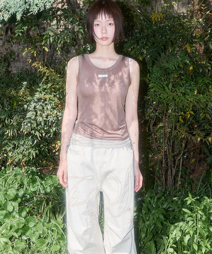 FANCY CLUB / 3-Way Dot Mesh Layered Sleeveless タンクトップ