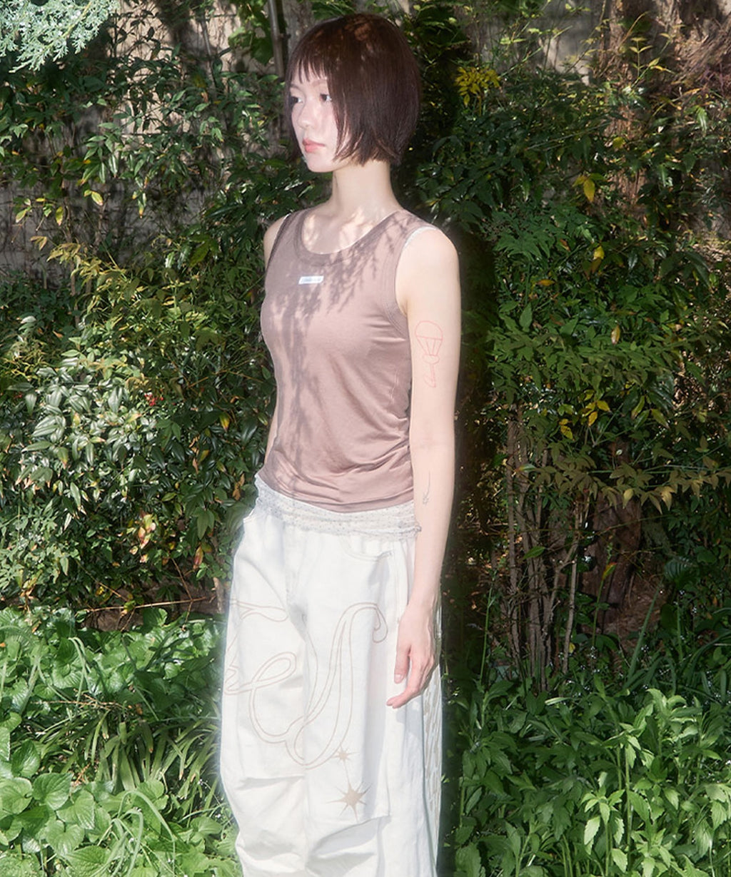 FANCY CLUB / 3-Way Dot Mesh Layered Sleeveless タンクトップ