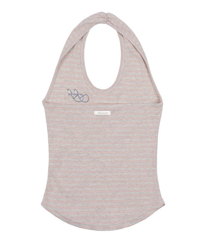 FANCY CLUB / Stripe Open-back Halterneck ホールターネック トップス