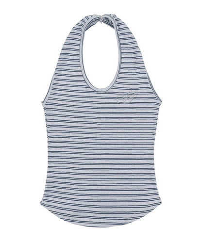 FANCY CLUB / Stripe Open-back Halterneck ホールターネック トップス