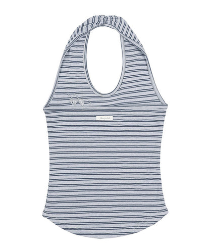 FANCY CLUB / Stripe Open-back Halterneck ホールターネック トップス