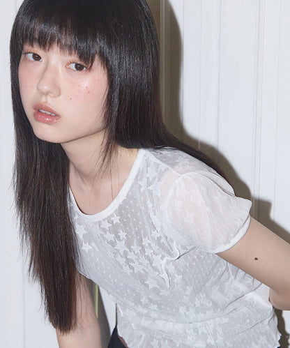 FANCY CLUB /  Wave Puff Lace Tee