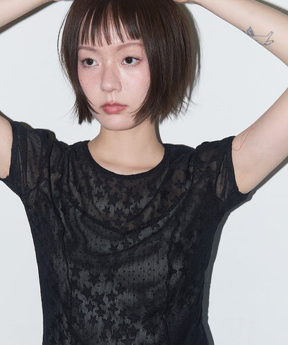 FANCY CLUB /  Wave Puff Lace Tee
