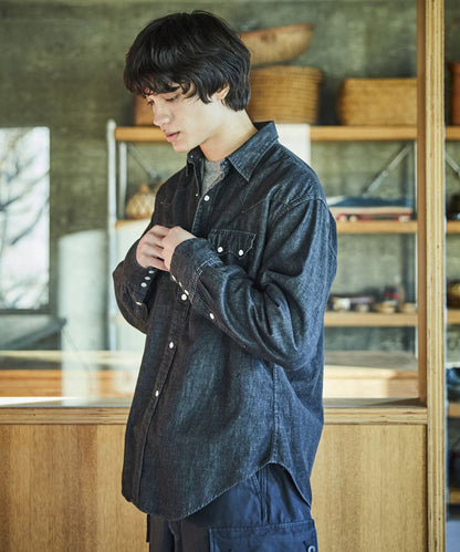 【予約】orSlow / BLACK DENIM WESTERN SHIRT