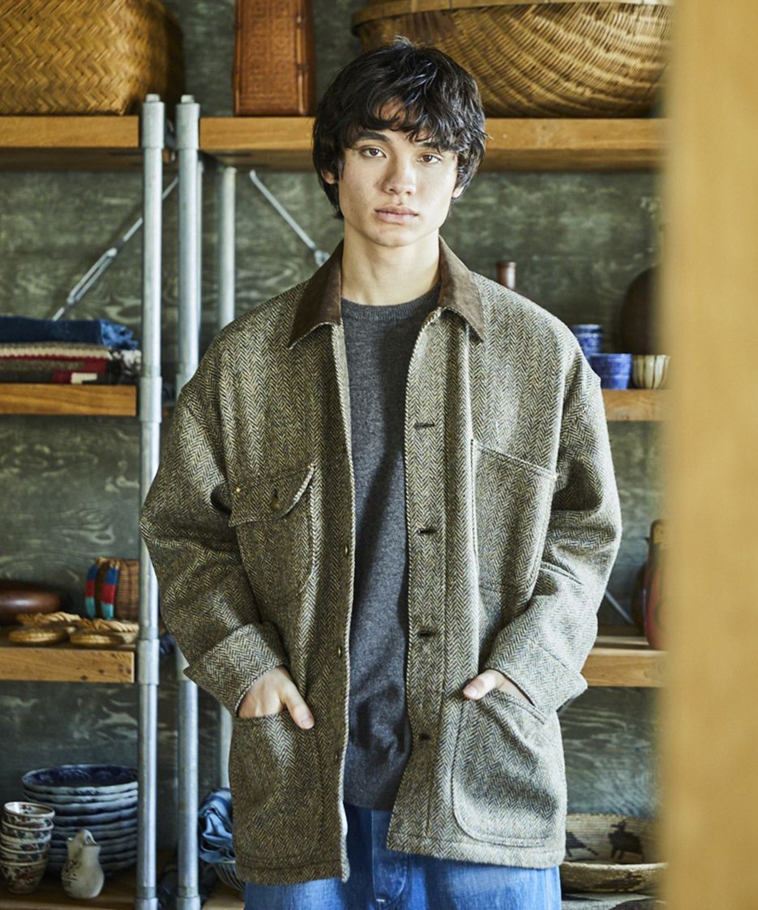 【予約】orSlow / HARRIS TWEED RELAX FIT COVERALL