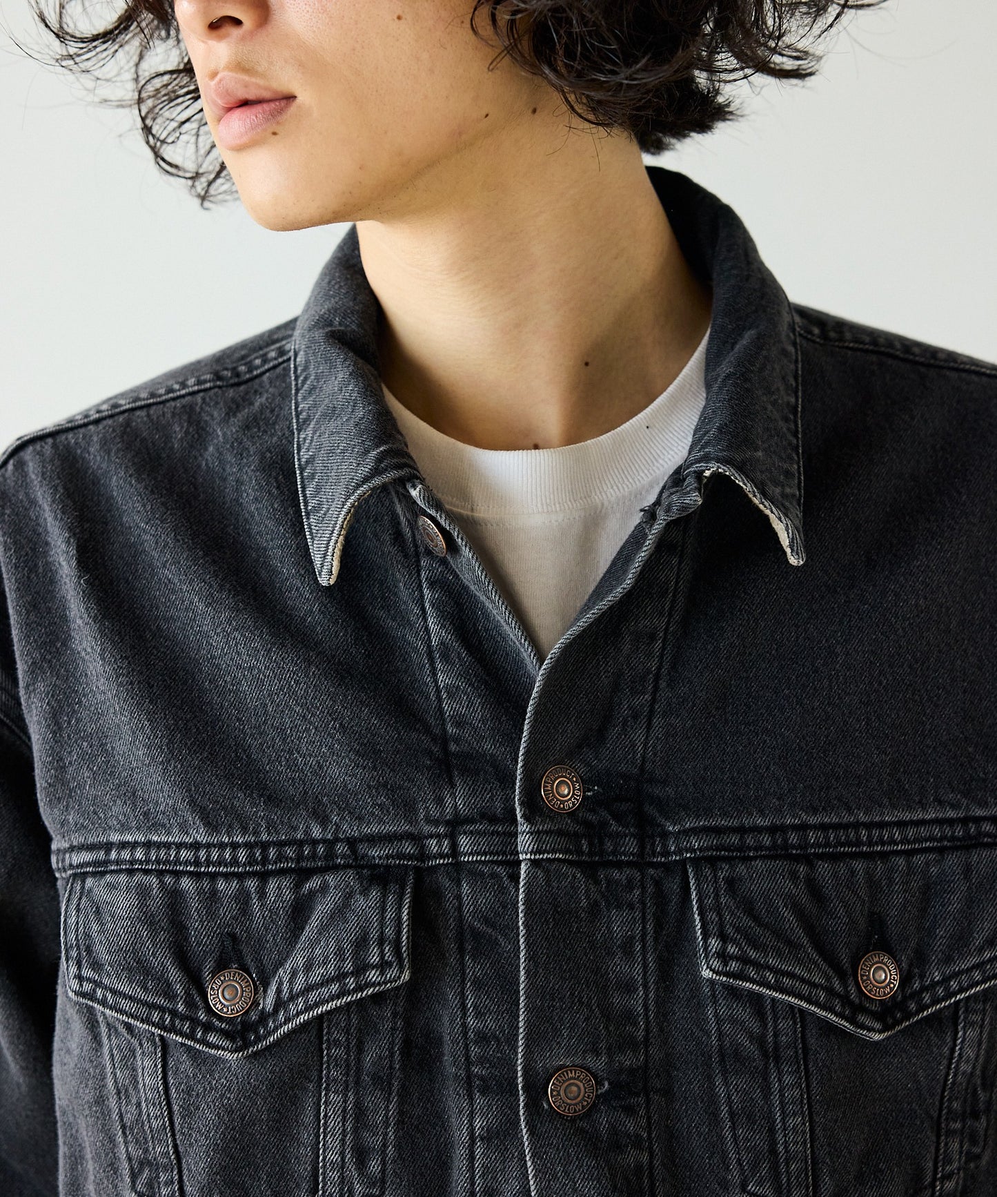 orSlow / ORGANIC COTTON FLANNEL CHECK LINING BLACK DENIM JACKET