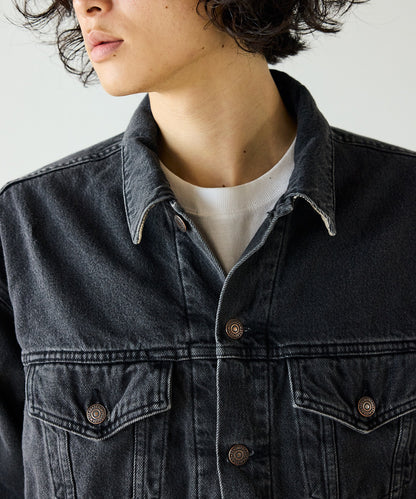 orSlow / ORGANIC COTTON FLANNEL CHECK LINING BLACK DENIM JACKET