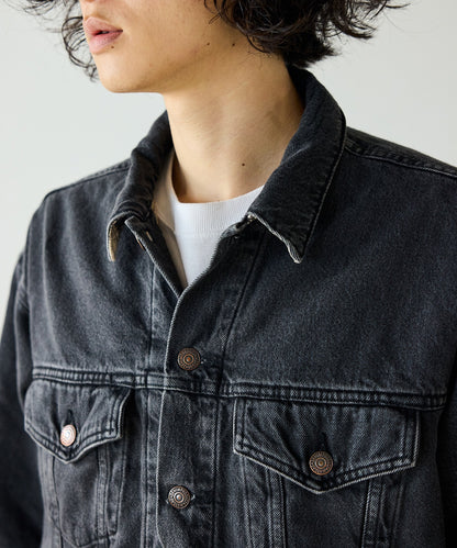 orSlow / ORGANIC COTTON FLANNEL CHECK LINING BLACK DENIM JACKET