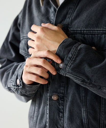 orSlow / ORGANIC COTTON FLANNEL CHECK LINING BLACK DENIM JACKET