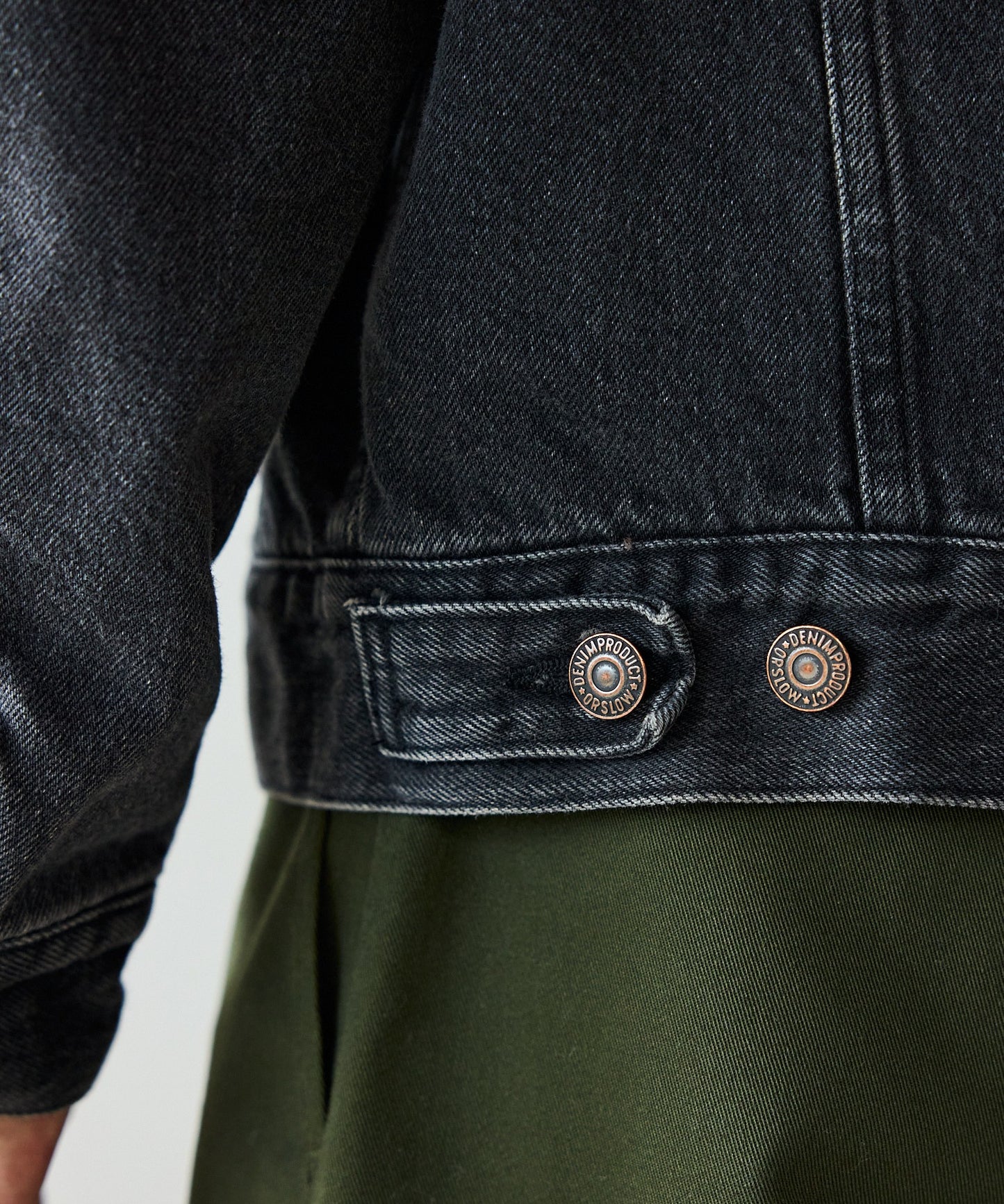 orSlow / ORGANIC COTTON FLANNEL CHECK LINING BLACK DENIM JACKET