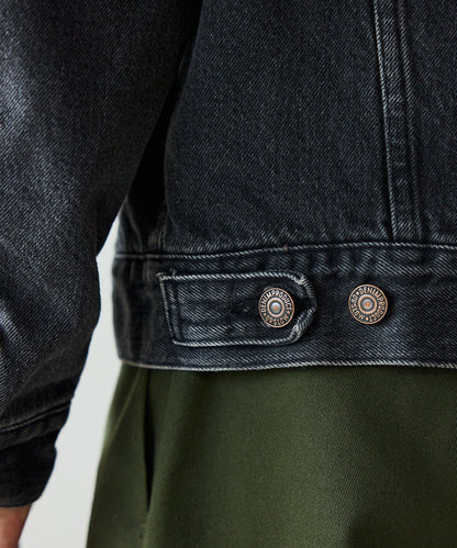 orSlow / ORGANIC COTTON FLANNEL CHECK LINING BLACK DENIM JACKET