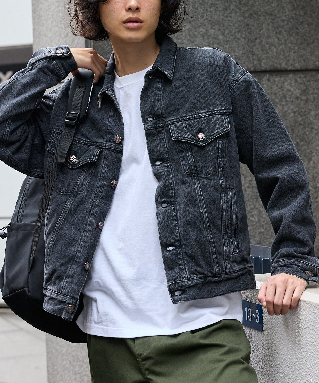 orSlow / ORGANIC COTTON FLANNEL CHECK LINING BLACK DENIM JACKET