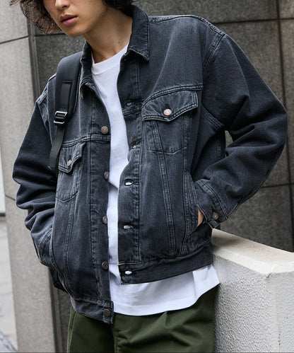 orSlow / ORGANIC COTTON FLANNEL CHECK LINING BLACK DENIM JACKET