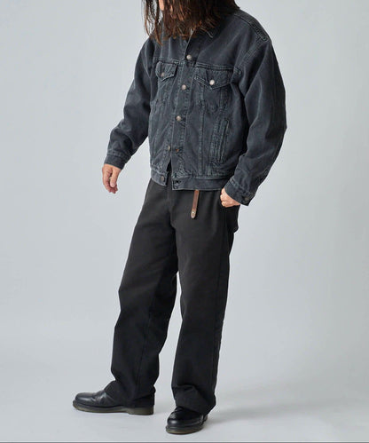 orSlow / ORGANIC COTTON FLANNEL CHECK LINING BLACK DENIM JACKET