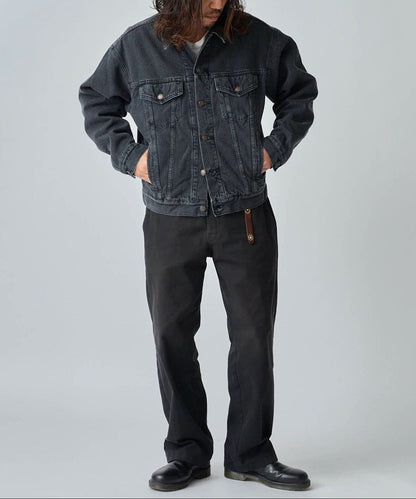 orSlow / ORGANIC COTTON FLANNEL CHECK LINING BLACK DENIM JACKET