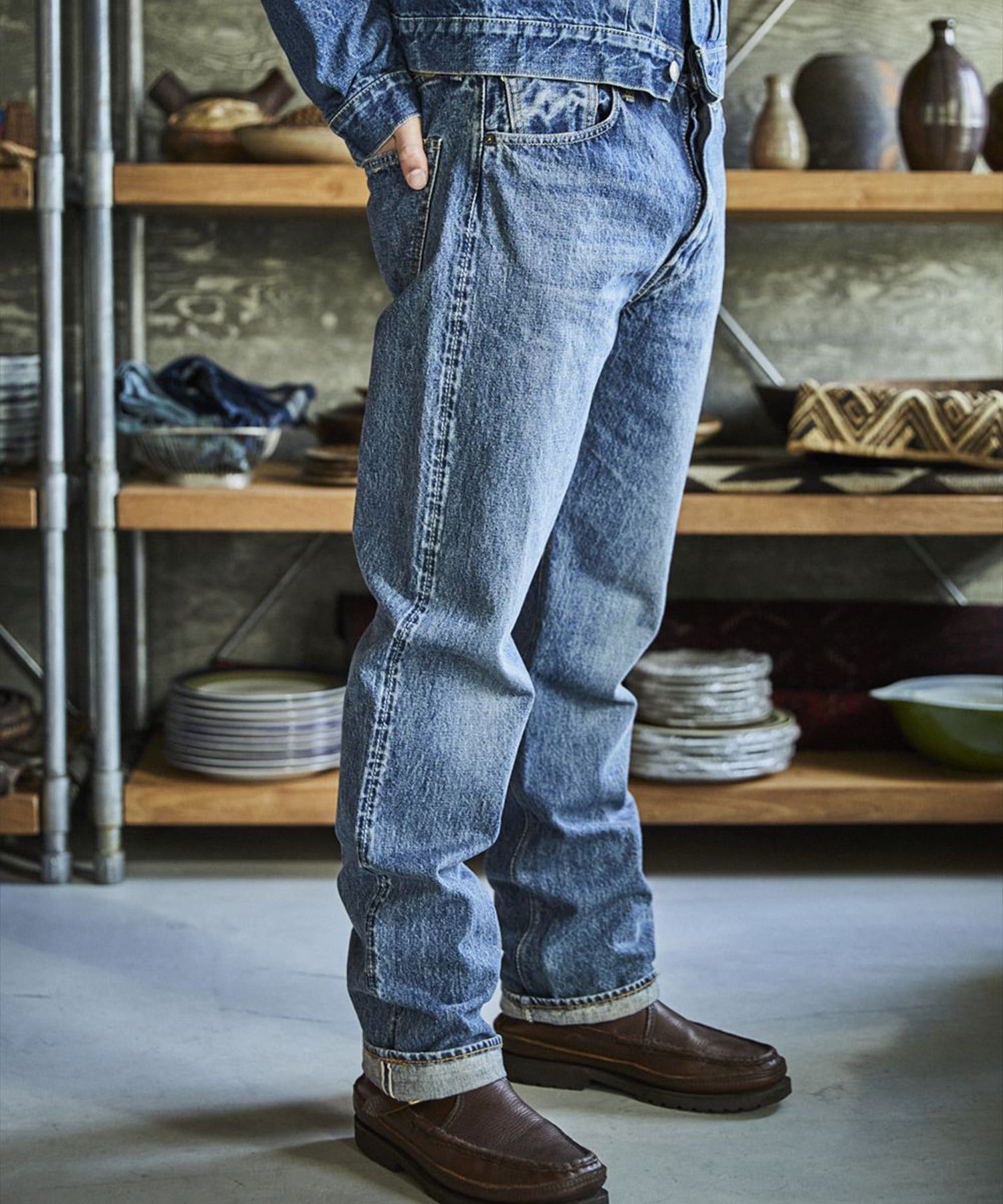 【予約】orSlow / 105 STANDARD SELVEDGE DENIM 2YEAR WASH デニムパンツ