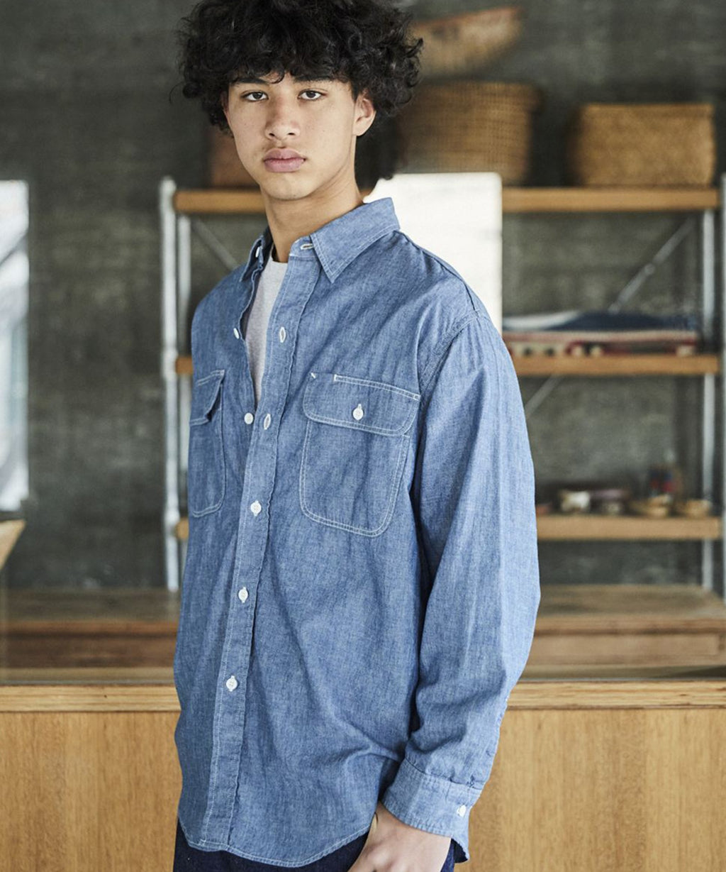 【予約】orSlow / CHAMBRAY WORK SHIRT