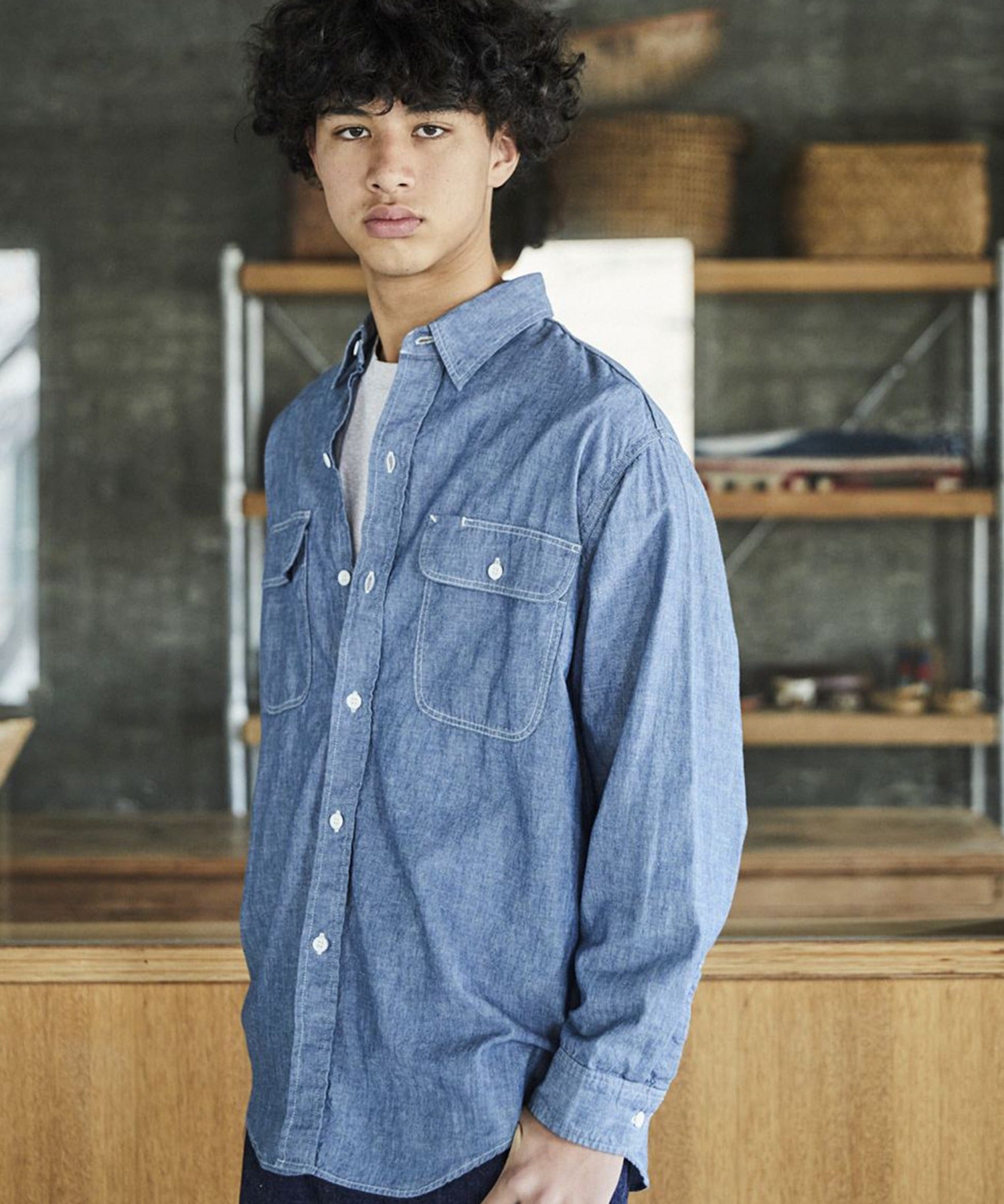【予約】orSlow / CHAMBRAY WORK SHIRT