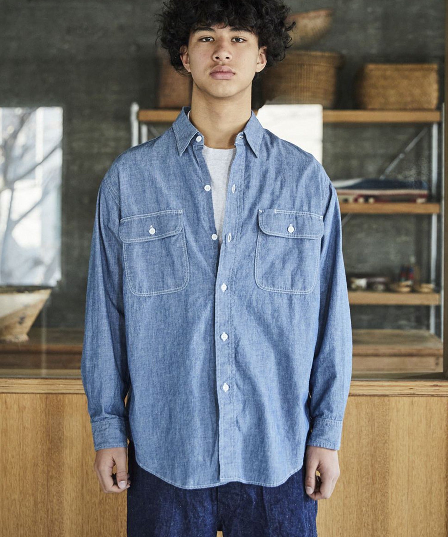 【予約】orSlow / CHAMBRAY WORK SHIRT