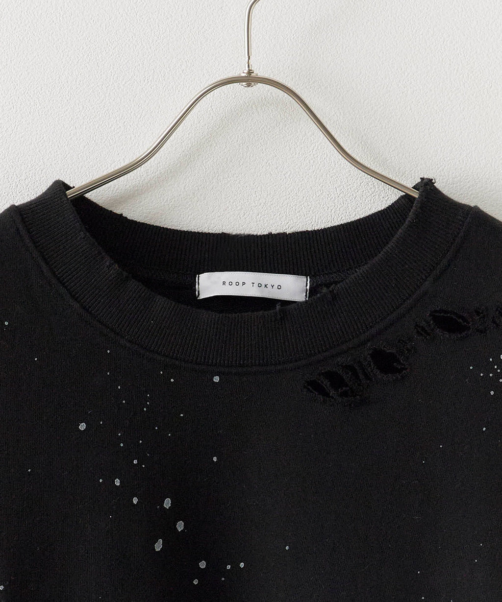 Theater code / Damage processing Paint design sweatshirt ダメージ加工 ペイントデザインスウェット