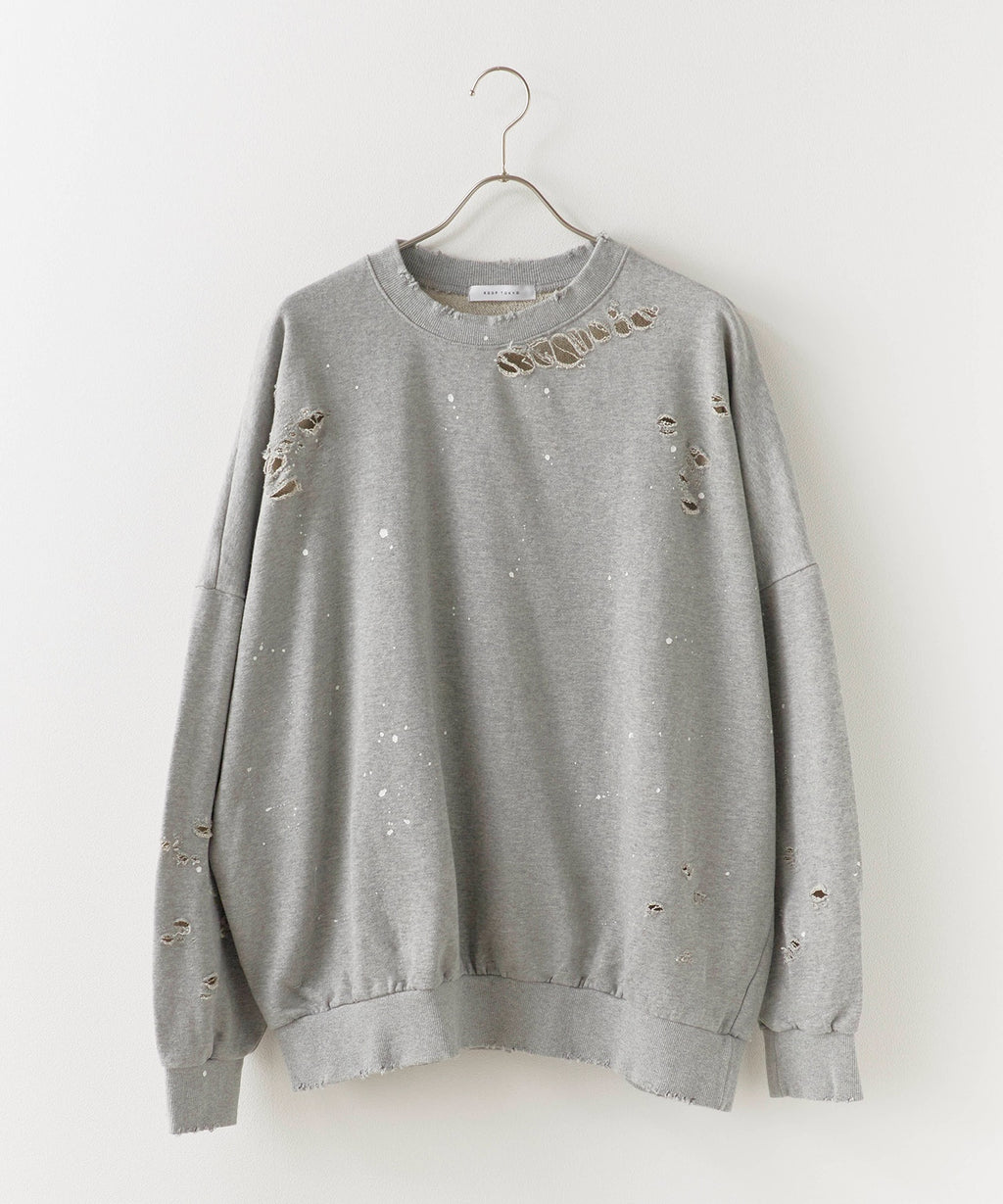 Theater code / Damage processing Paint design sweatshirt ダメージ加工 ペイントデザインスウェット