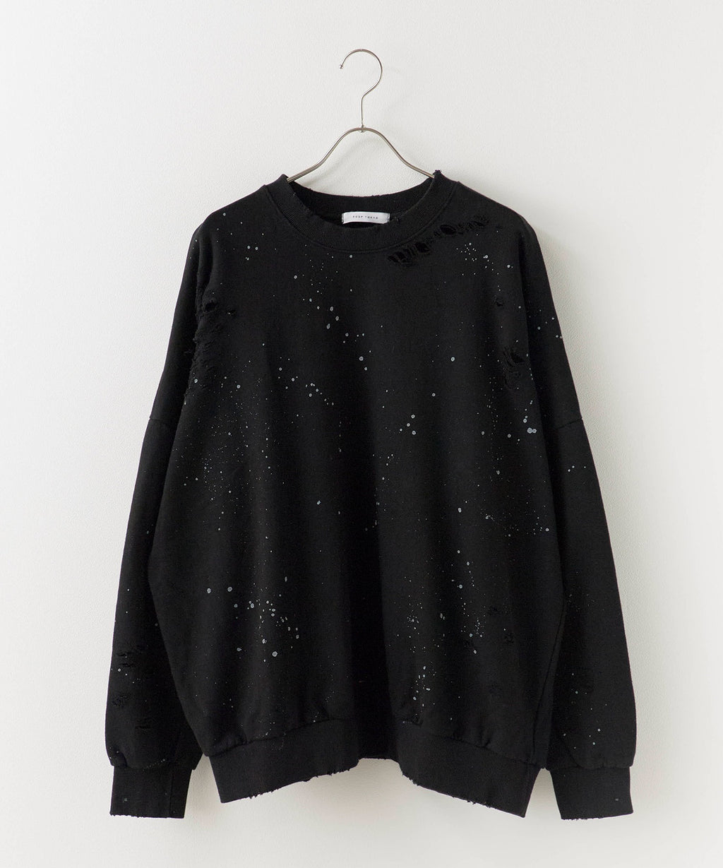 Theater code / Damage processing Paint design sweatshirt ダメージ加工 ペイントデザインスウェット