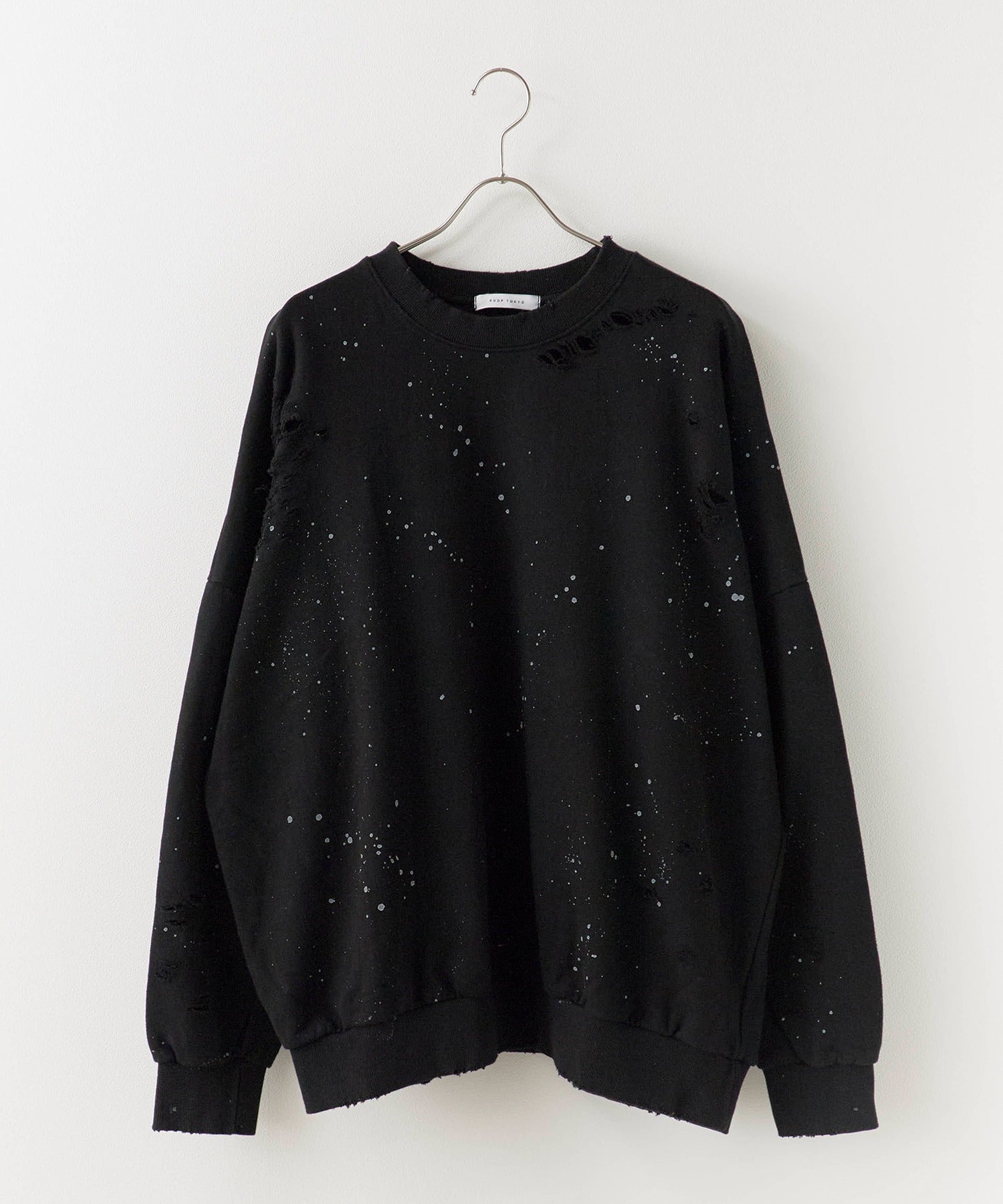 Theater code / Damage processing Paint design sweatshirt ダメージ加工 ペイントデザインスウェット