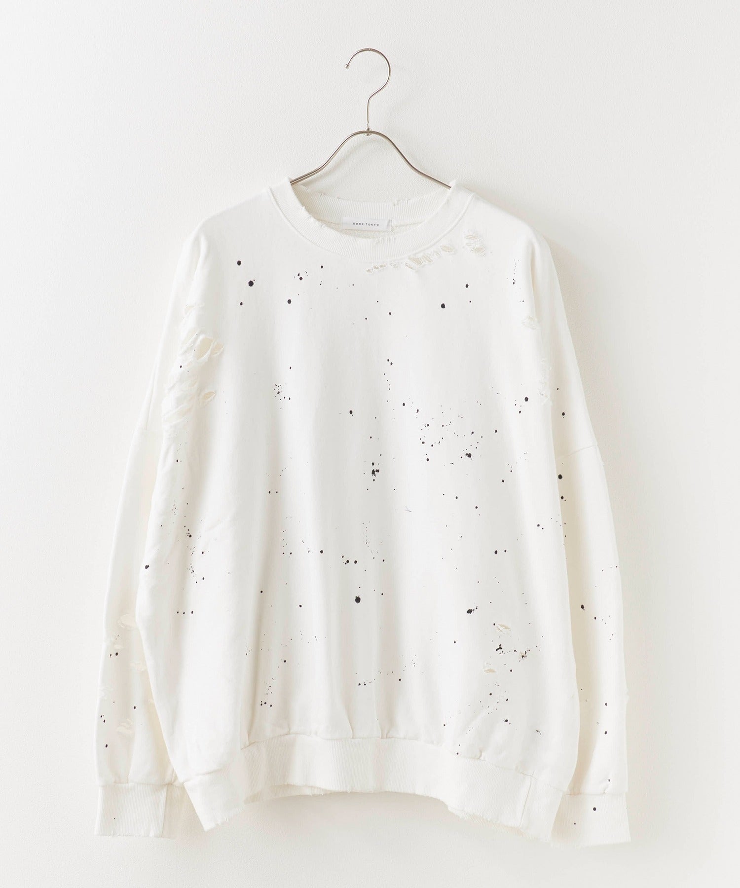 Theater code / Damage processing Paint design sweatshirt ダメージ加工 ペイントデザインスウェット