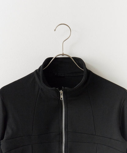 High neck zip-up tops